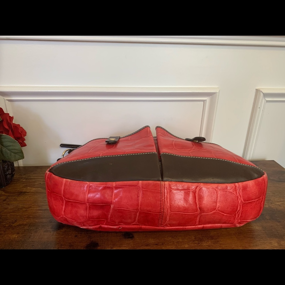 Dooney & Burke Retired Red Croc Leather Shoulder Bag - Picture 3 of 5